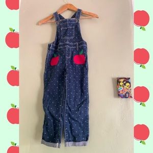 5T Back to School Apple Overalls